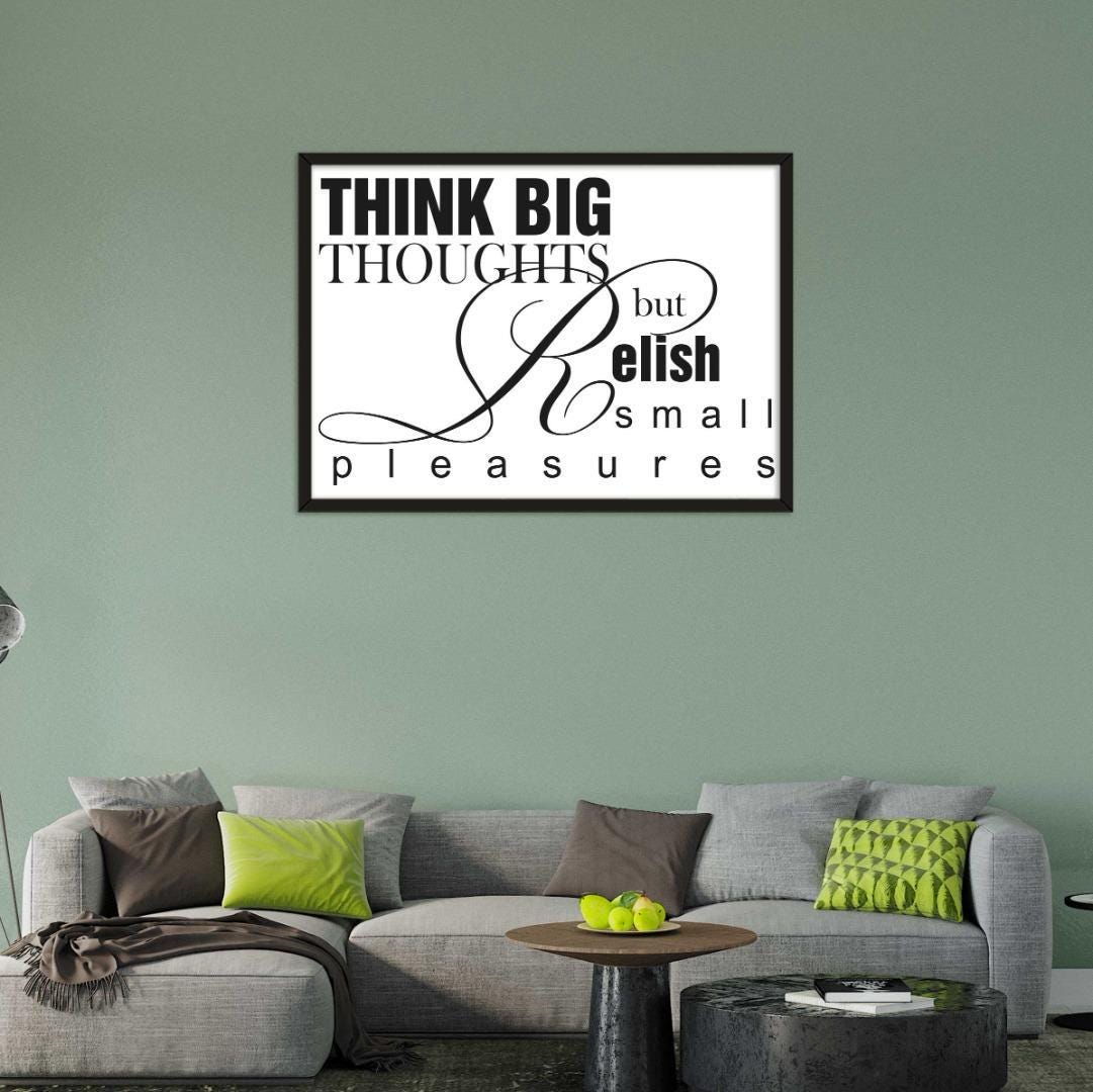 Think Big Thoughts Motivational Inspirational Positive Quote Poster Print Wall