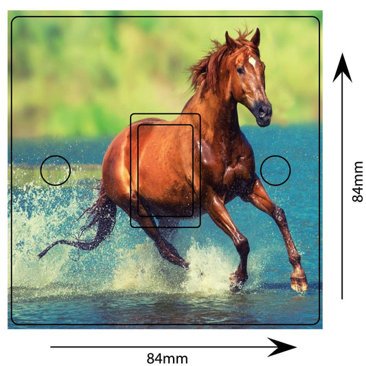 Horse Running Water Hydroplane Light Switch Sticker Cover Vinyl Skin Wall Decal