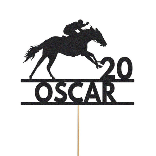 Personalised Horse Racing Jockey Topper Birthday Cake Decoration Any Name & Age