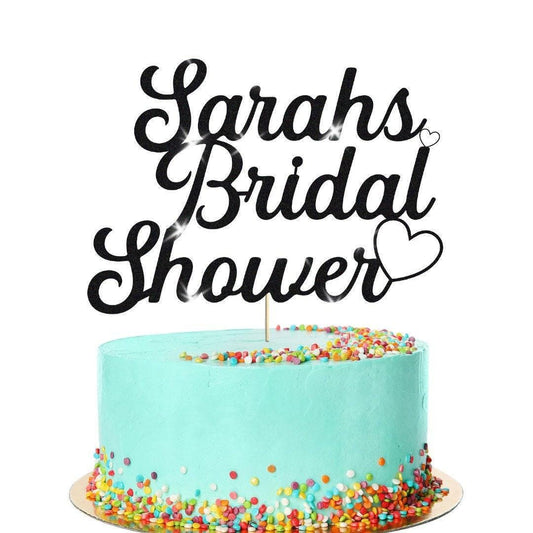 Personalised Bridal Shower Glitter Cake Topper Wedding Party Cake Decoration