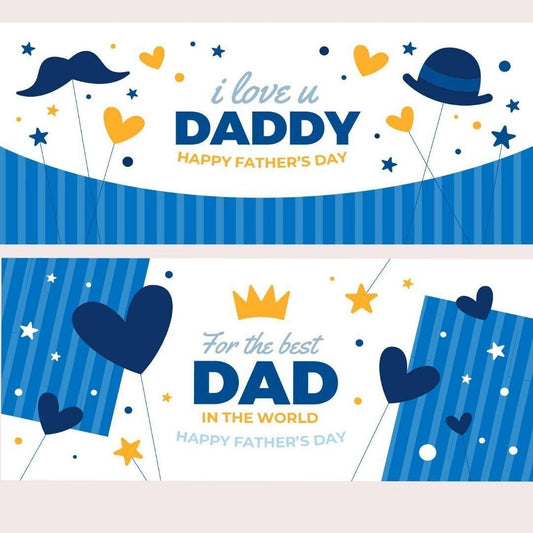2x Happy Fathers Day Banner Bunting Party Decorations