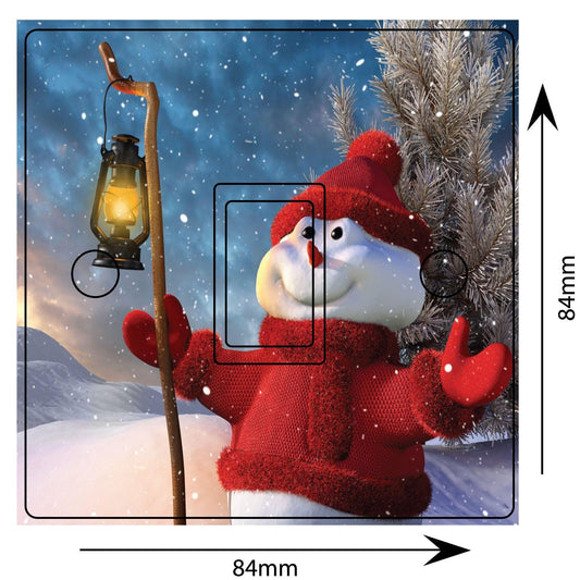 Christmas Snowman Light Switch Sticker Cover Vinyl Skin Wall Decal Decor