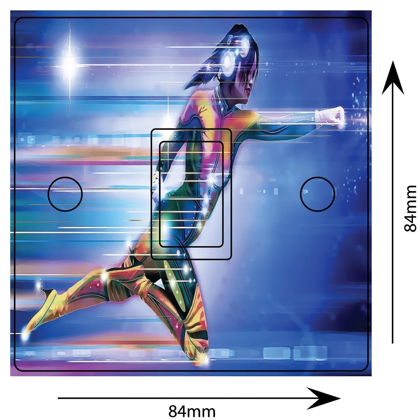 Superhero Abstract Art Light Switch Sticker Cover Vinyl Skin Wall Decal Decor