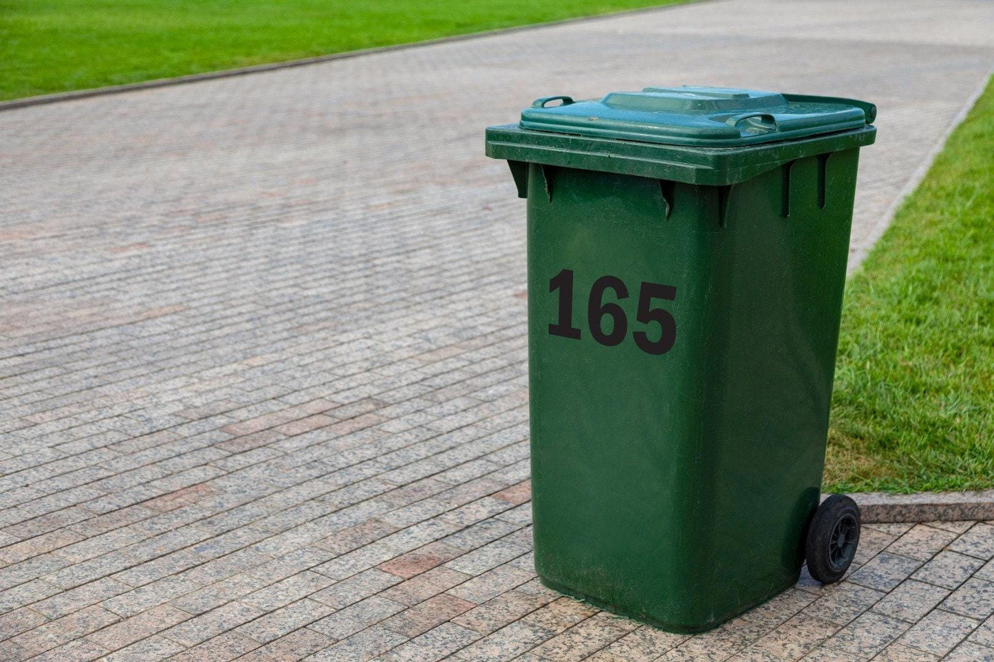 Personalised Number Wheelie Bin Sticker: Waterproof Vinyl Dustbin Decal