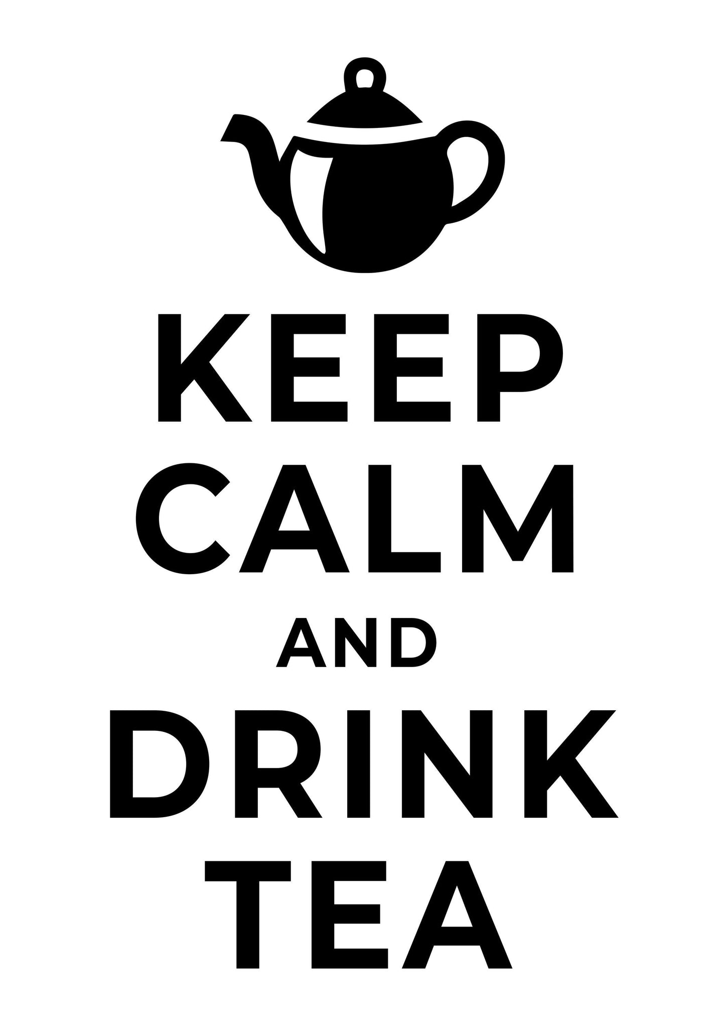 Keep Calm And Drink Tea Wall Poster Humor Funny Quote Print Kitchen Home Decor
