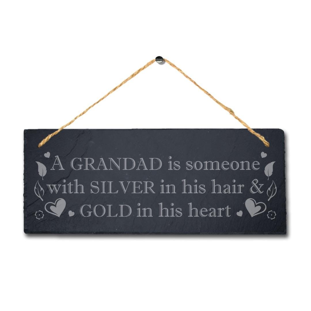 Grandad Is Someone Hanging Slate Engraved Plaque Dad Daddy Fathers Day Gift Sign