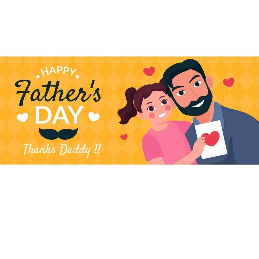 2x Happy Father's Day Banner: Party Decoration, Dad Posters
