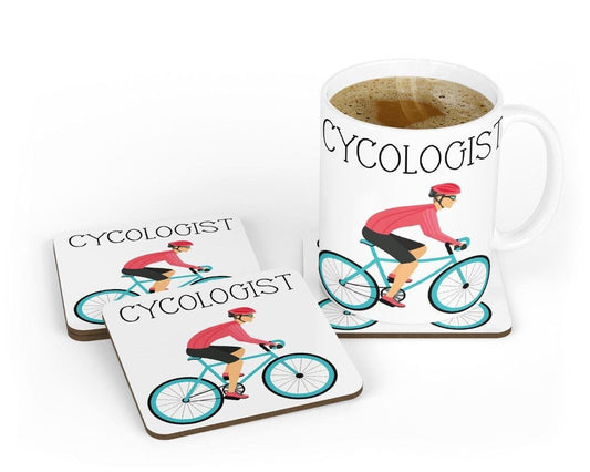 Cycologist Mug & Coaster Bike Cyclist Cycling Birthday Funny Sarcastic Gift Set