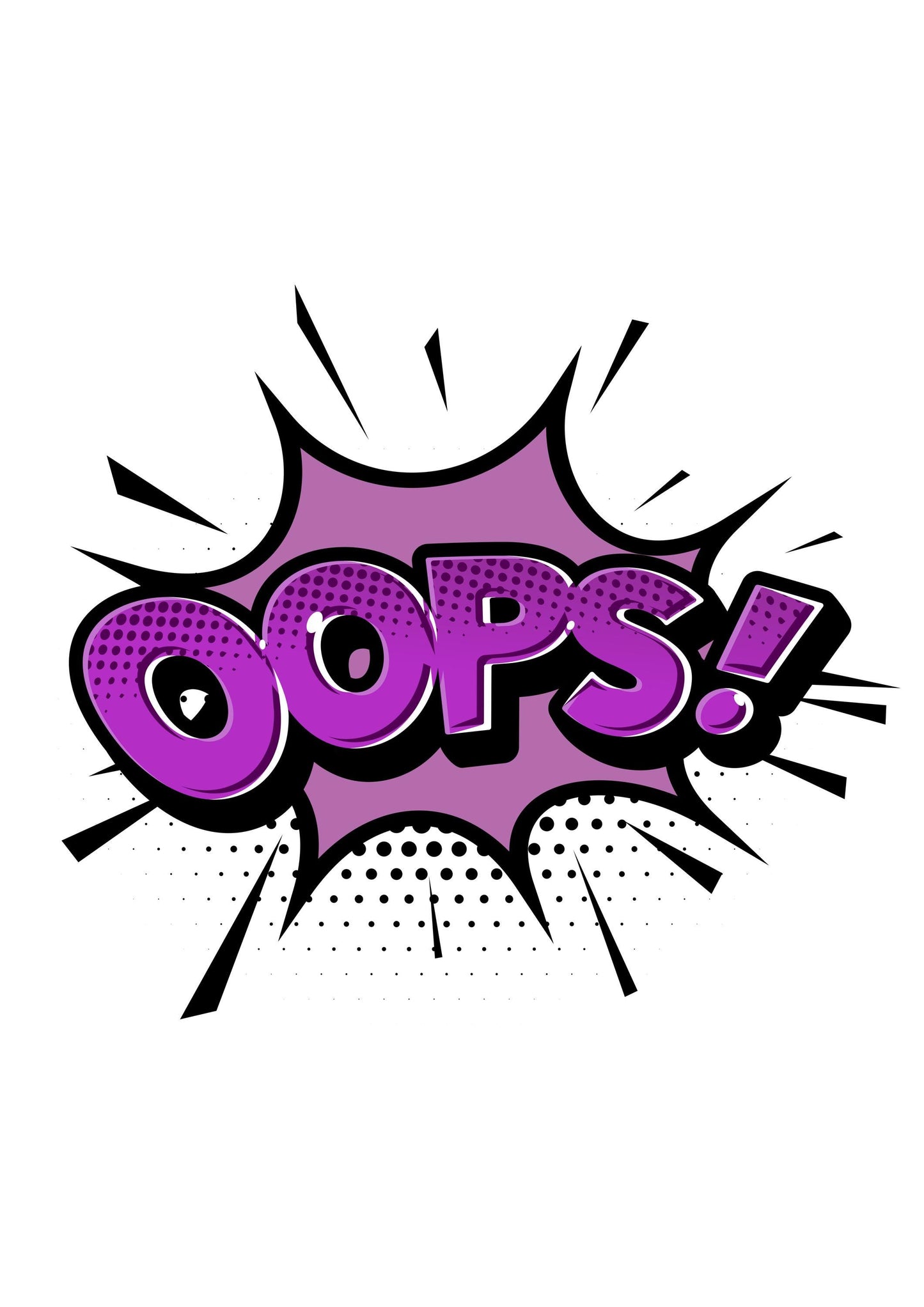 Oops Explosion Speech Wall Poster Bedroom Comic Art Nursery Print Home Decor