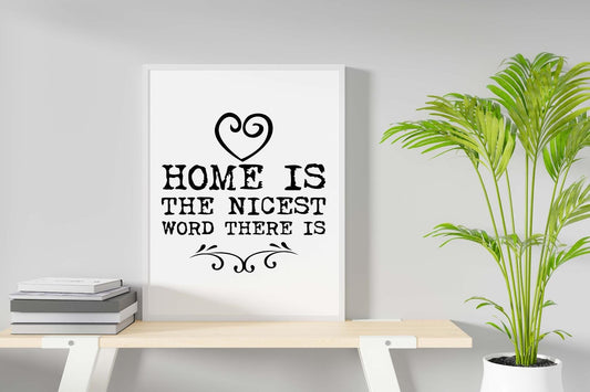 Home Is Nicest Word Motivational Inspirational Love Positive Quote Poster Wall