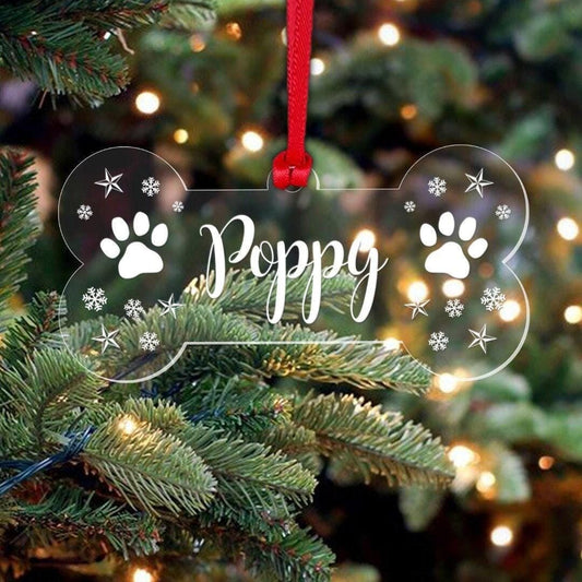 Personalised Dog Puppy Christmas Bauble Pet Xmas Gift Tree Decoration Any Name