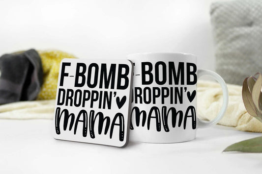F Bomb Mom Coffee Mug & Coaster Set - Funny Mama Gift
