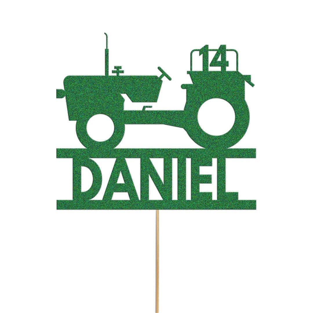Custom Tractor Birthday Cake Topper Personalised Farm Farming Cake Decoration Any Name & Age