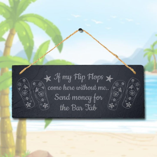 Flip Flop Slate Sign: Beach Bar Decor