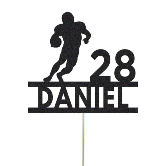 Personalised Rugby Cake Topper: Glitter Sports Fan Decoration