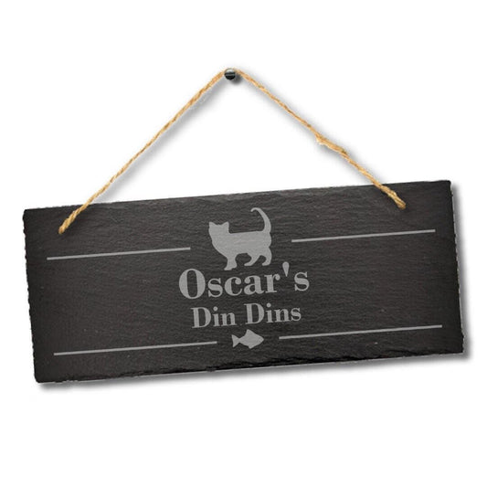 Personalised Engraved Slate Cat Food Mat: Pet Placemat Tray