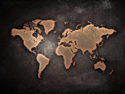 World Map Earth Giant Picture Art Poster Print Black - A5 A4 A3 A2 A1 A0 Sizes