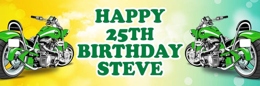 Personalised Motocross Birthday Banner: Custom Party Decoration (Set of 2)