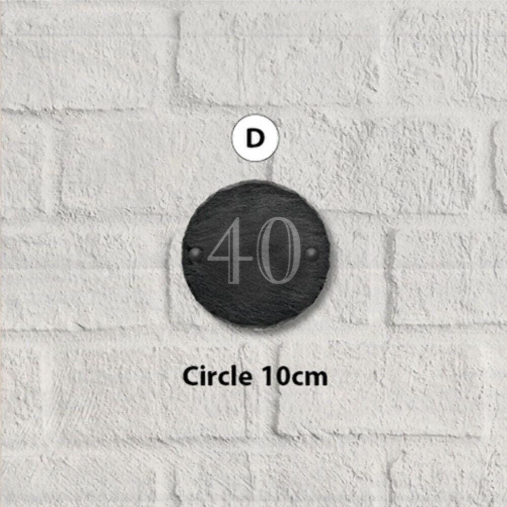 10cm Slate Personalised Door Number House Gate Sign Plaque Plate All Shapes