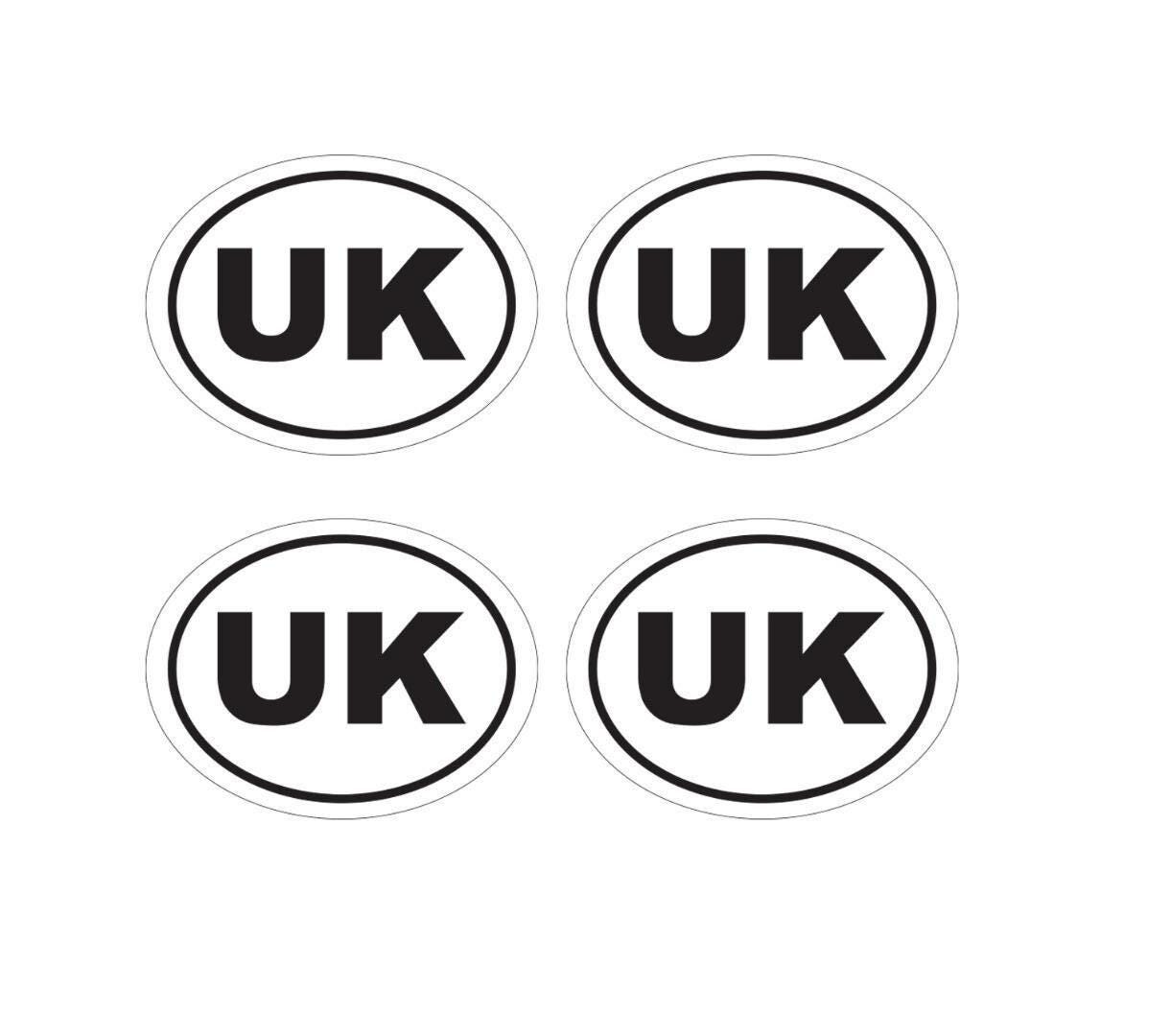 UK Oval Car Sticker: Vinyl Self Adhesive, Road Legal (Set of 2)