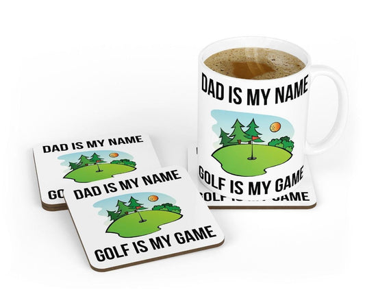 Dad Is My Name Mug & Coaster Set Daddy Granddad Birthday Fathers Day Tea Gift