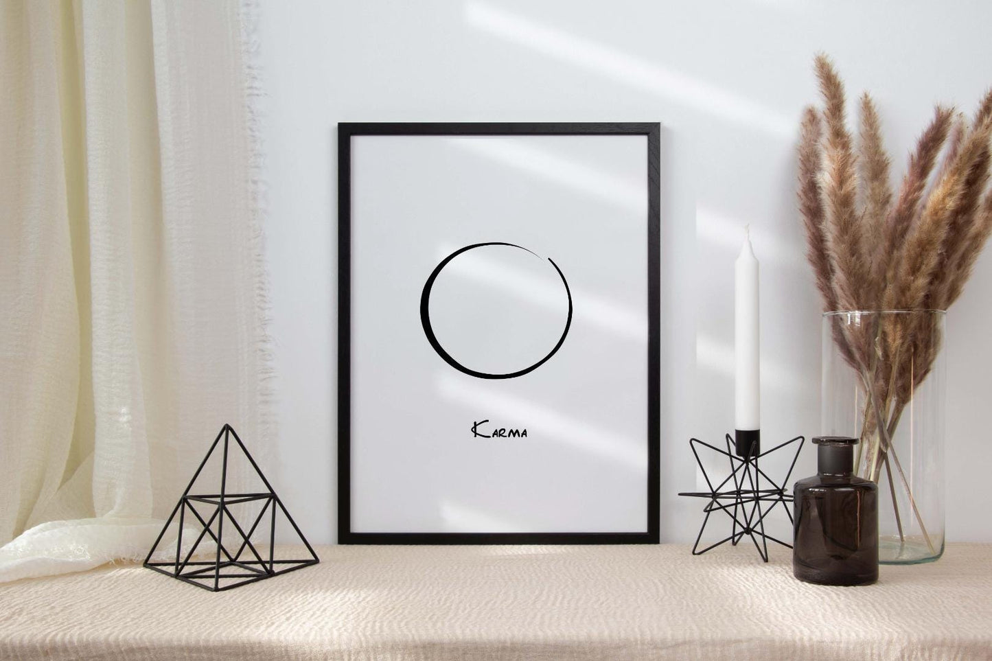 Karma Yoga Gym Bedroom Minimalist Wall Art Home Room Decor Print Poster