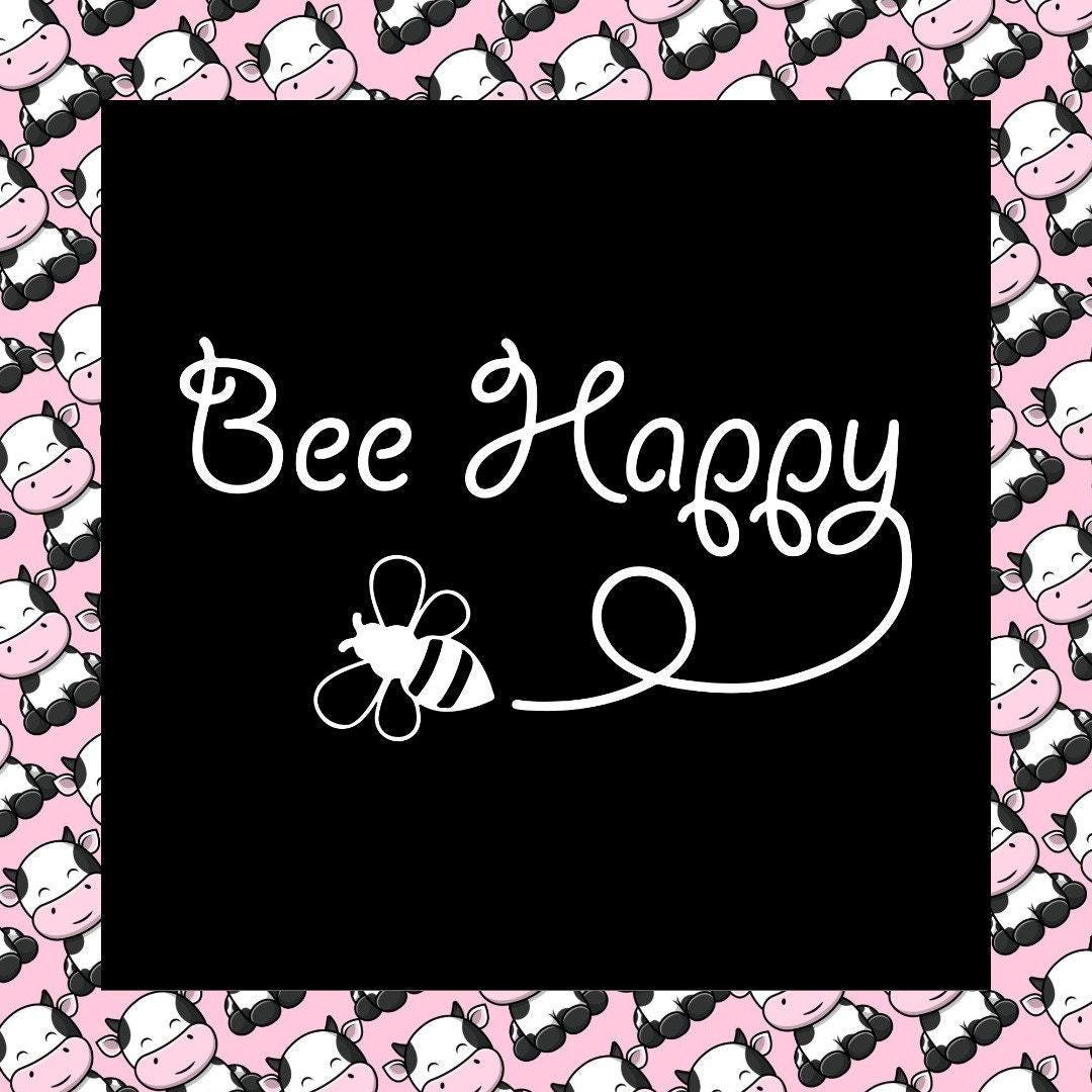 Bee Happy Bumblebee Window Bumper Fun Sticker Vinyl Decal