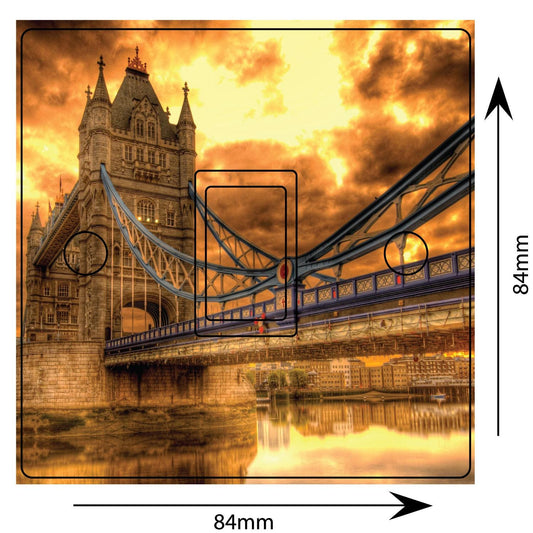 London Bridge Scene Light Switch Sticker Cover Vinyl Skin Wall Decal Decor