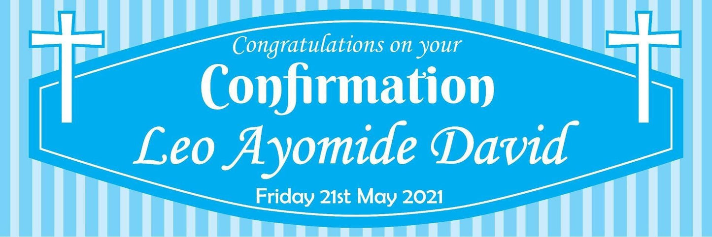 2 Personalised Confirmation Congratulations Banners Party Celebration Posters