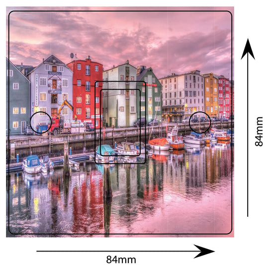 Sunset Colourful Buildings Light Switch Sticker Cover Vinyl Skin Wall Decal