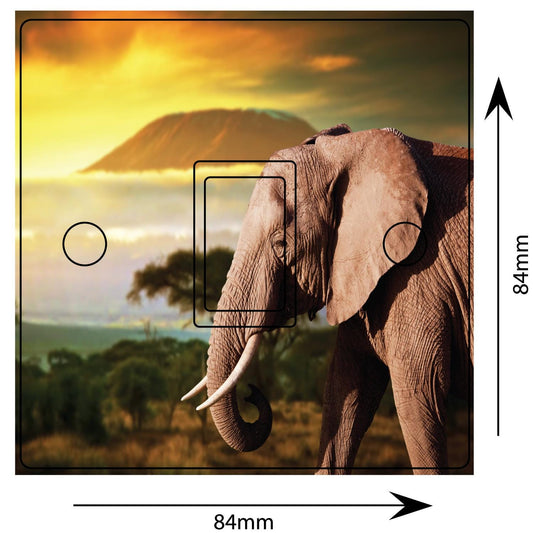 Elephant Sunset Island 3d Light Switch Sticker Cover Vinyl Skin Wall Decal Decor