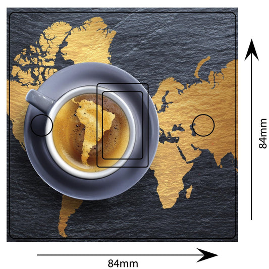 World Map Coffee Light Switch Sticker Cover Vinyl Skin Wall Decal Decor