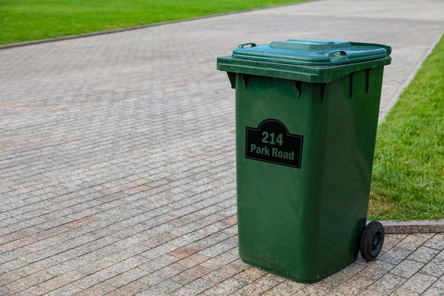 Personalised Wheelie Bin Sticker: Arch House Number, Waterproof Vinyl