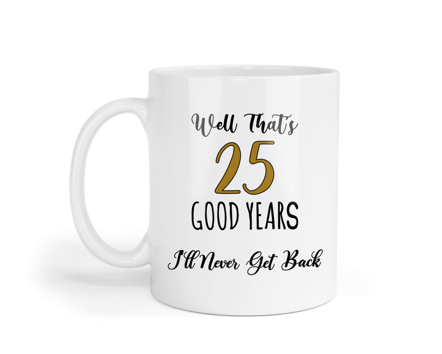 25th Work Anniversary Mug: Personalized Tea Cup Gift, UK Made