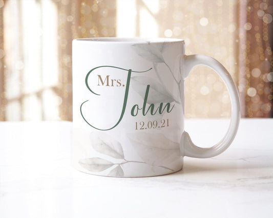 Personalised Couple Mr. And Mrs. Mug Set Gift For Wedding Custom Name Date Coffeemugforcouples