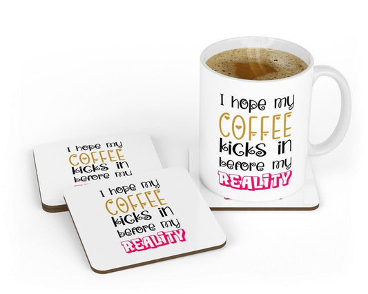 Funny Coffee Mug & Coaster Set: Novelty Office Gift