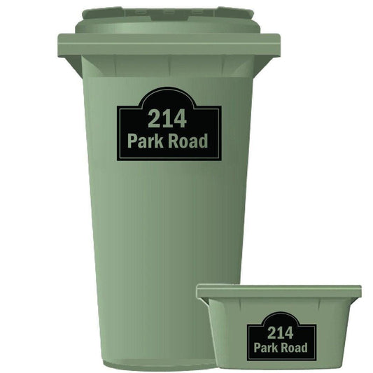 Personalised Wheelie Bin Sticker: Arch House Number, Waterproof Vinyl