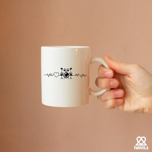 Drum Heartbeat Drummers Gifts Player Musicians | Ceramic Coffee Mug | 11 OZ
