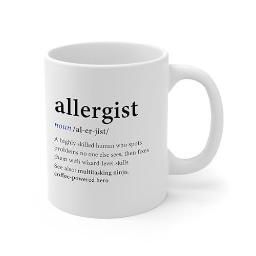 DesiDD Allergist Definition Funny Gifts for | Ceramic Coffee Mug | 11 OZ