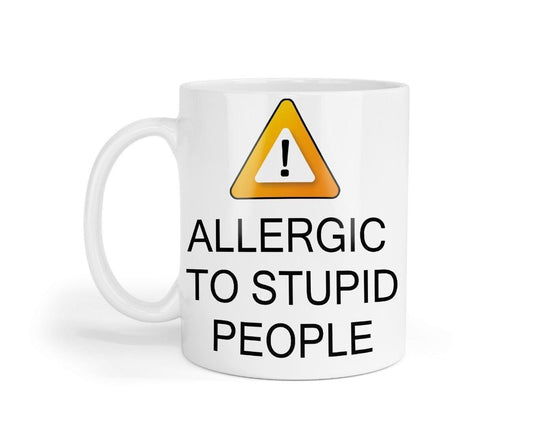 Allergic To Stupid People Mug & Coaster Birthday Christmas Novelty Tea Gift Set