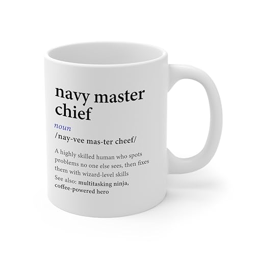 DesiDD Navy Master Chief Definition Funny | Ceramic Coffee Mug | 11 OZ