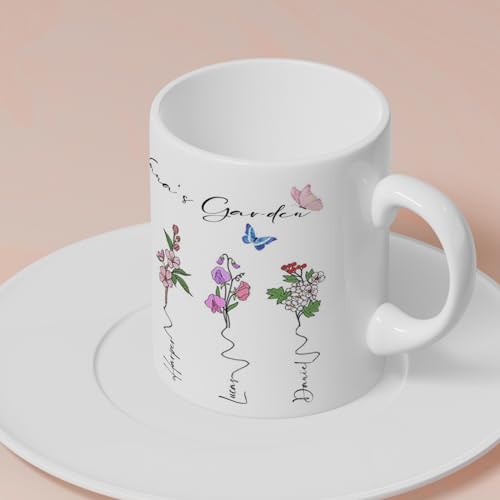 Personalized Nana s Garden Bith Month | Customised Coffee Mug | 11 OZ