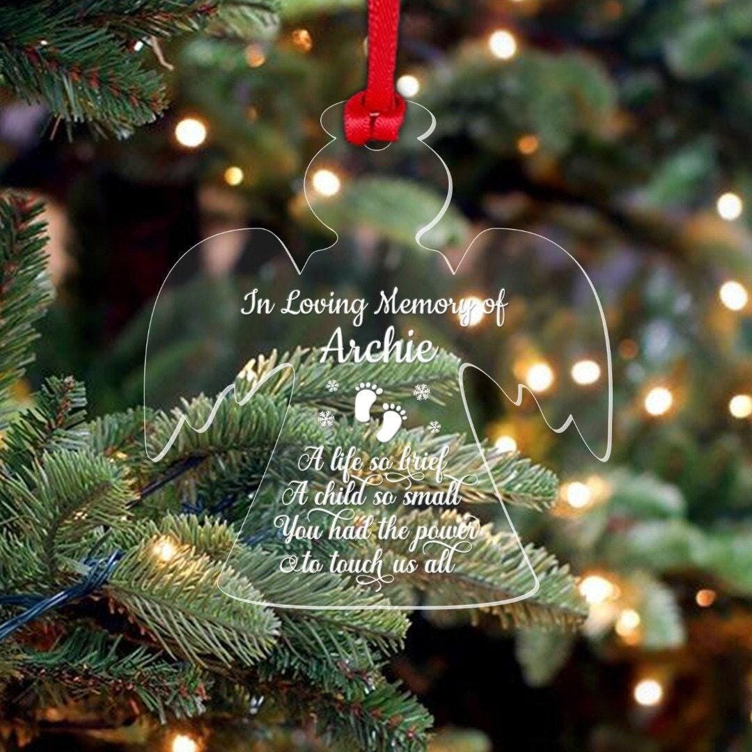 Personalised Name Baby Memorial Christmas Bauble Child Loss Xmas Remembrance Gift