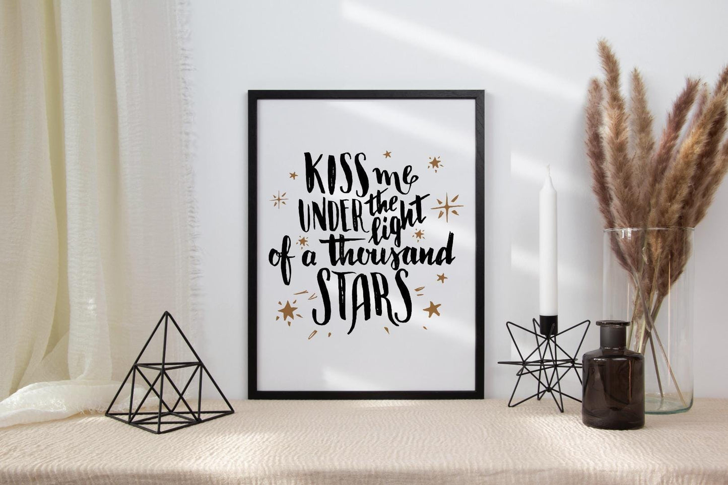 Kiss Me Under Light Motivational Inspirational Love Positive Quote Poster Wall