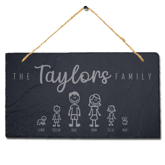 Family Name Personalised Hanging Slate Sign New Home House Warming Gift