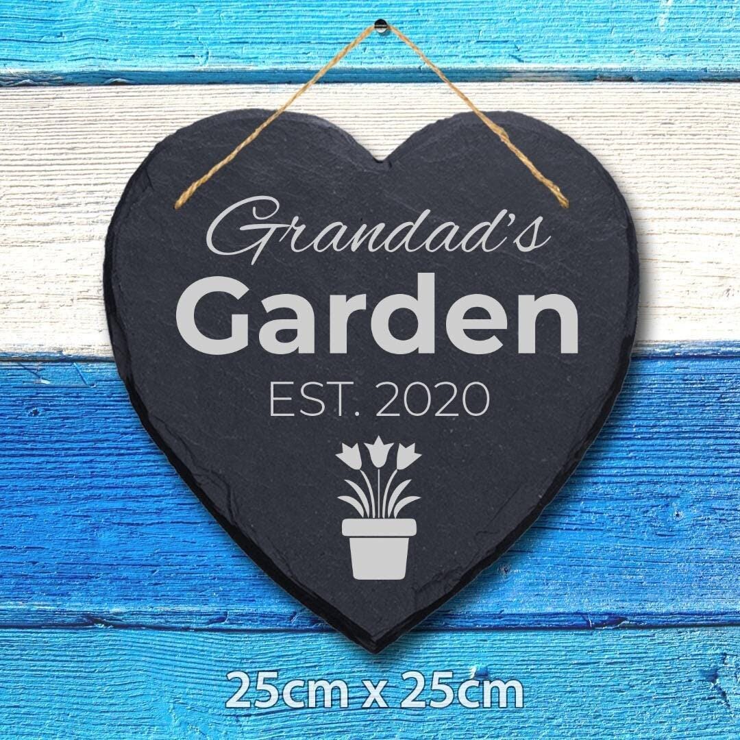 Personalised Slate Plaque Home Garden Sign Laser Engraved Fence Stone Art Gift