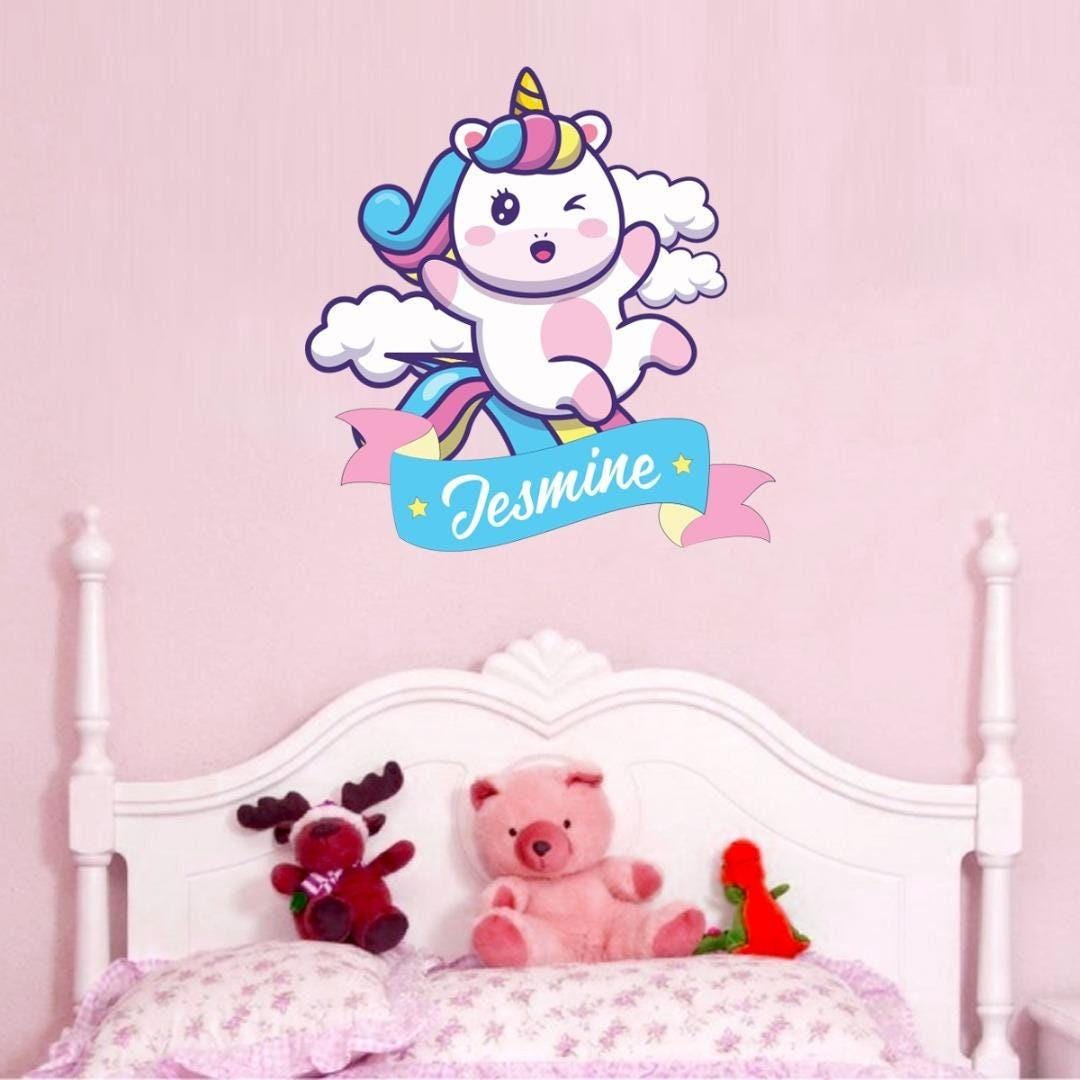 Personalised Unicorn Wall Decal, Kids Bedroom Name Sticker