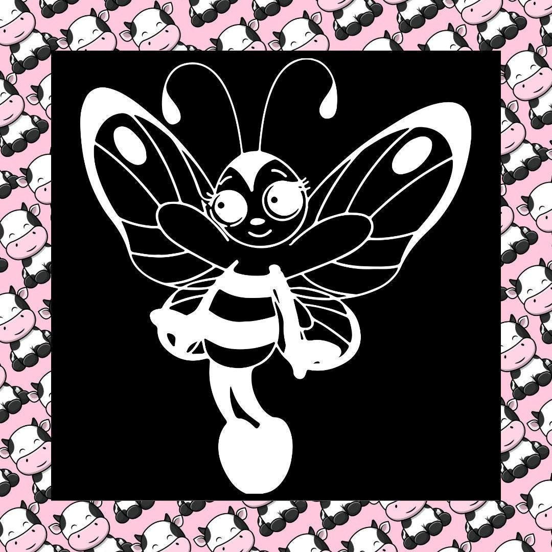 Butterfly Bee Girl Vinyl Decal - Car Window Bumper Sticker