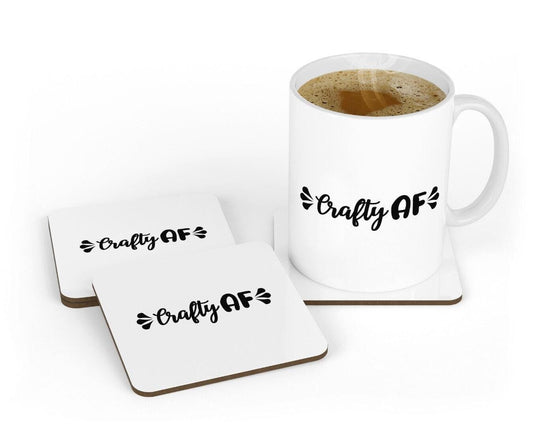Funny Crafty Af - Ceramic Novelty Mug & Coaster Coffee Tea Cup Artistic Office Gift