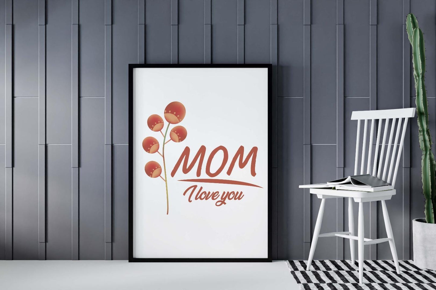 Mom I Love You Mothers Day Inspirational Mummy Love Mum Grandma Poster Wall Art